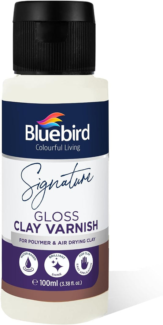 Bluebird Signature 100ML Air Dry Clay Glaze - Air Dry and Polymer Clay Varnish, Prevents Cracking and Scratches (3.4 Fl Oz)