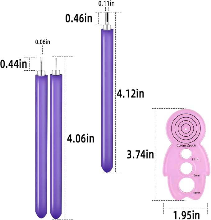 12 Pcs Paper Quilling Slotted Tool Paper Curling Tools Kit Quilling Needle Pen for Art Craft Different Size DIY Paper Cardmaking Project Rolling Multifunction Slotted Quilling Tool Set Handmade Tools