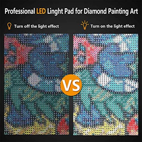 B4 LED Light Pad - Upgraded Diamond Art Light Box Dimmable Tracing Light Board, Sketching, Animation, Drawing Light Box with 4 Fasten Clips