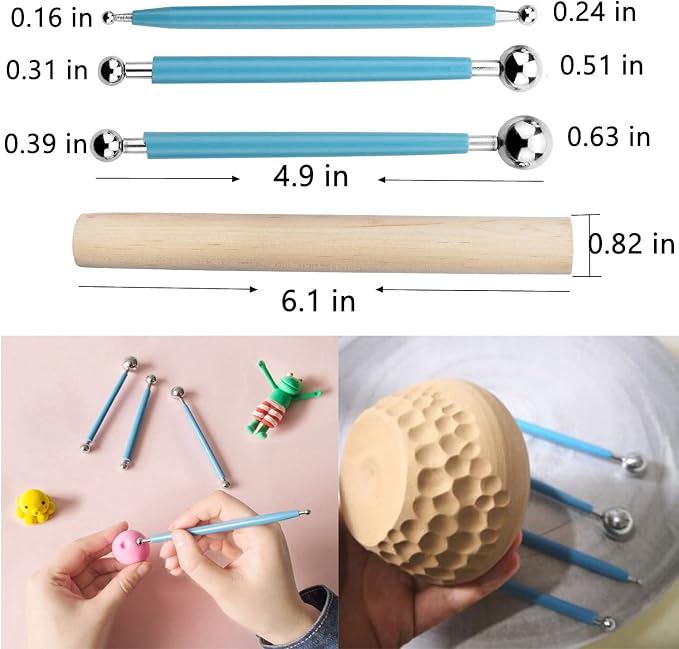 Polymer Clay Tools,25Pcs Pottery Sculpting Tools Set with Plastic Case for Ceramic Modeling Carving Beginners Expert Crafts Club, Dotting,Hobbyists, Artists