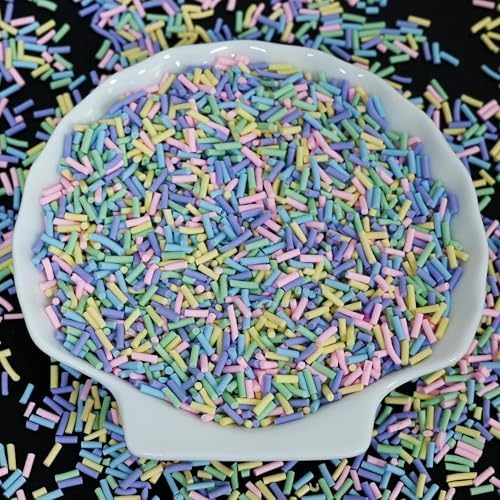 LIKETURE Fake Sprinkles 110G Non-edible Polymer Clay Sprinkles Fake Candy Sprinkles Slime Sprinkles Faux Sprinkles for Resin Slime Add Ins Plastic Sprinkle Nail Art Shaker Card Filler (Light Yellow)