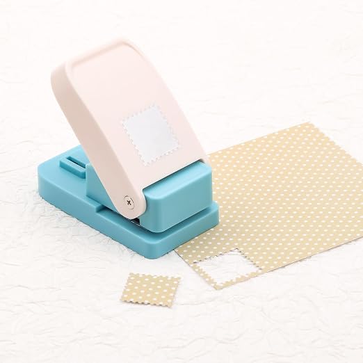 BAOFALI 2Pcs/Set Stamp Puncher 1 Inch Square Hole Punch & 1 Inch Square Postage Stamps Punches Lever Action Paper Punches for Crafting Scrapbooking DIY Card Making Arts Crafts Supplies