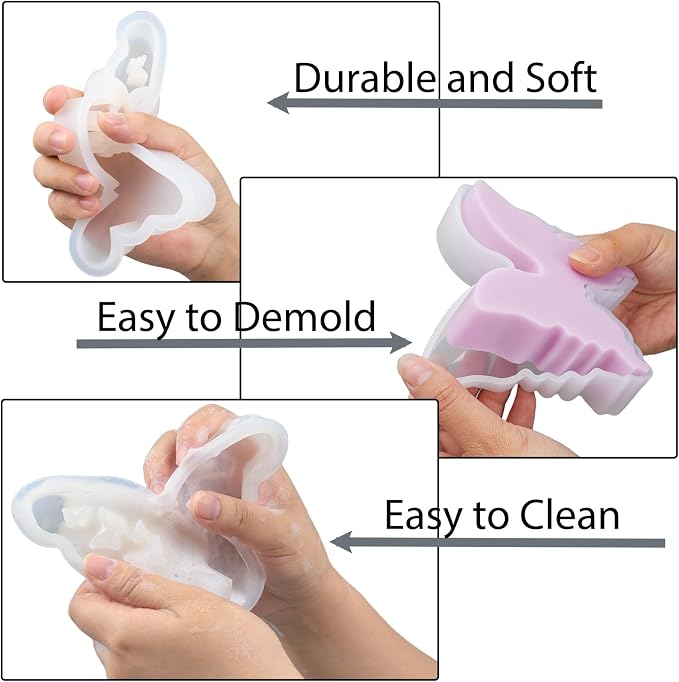 Resin Butterfly Molds Silicone, 2 Pack Silicone Molds for Epoxy Resin | Butterfly Resin Molds, Deep Epoxy Butterfly Mold for Soap, Candle Casting, Flower Bouquet Preservation Wedding Decor Flexible