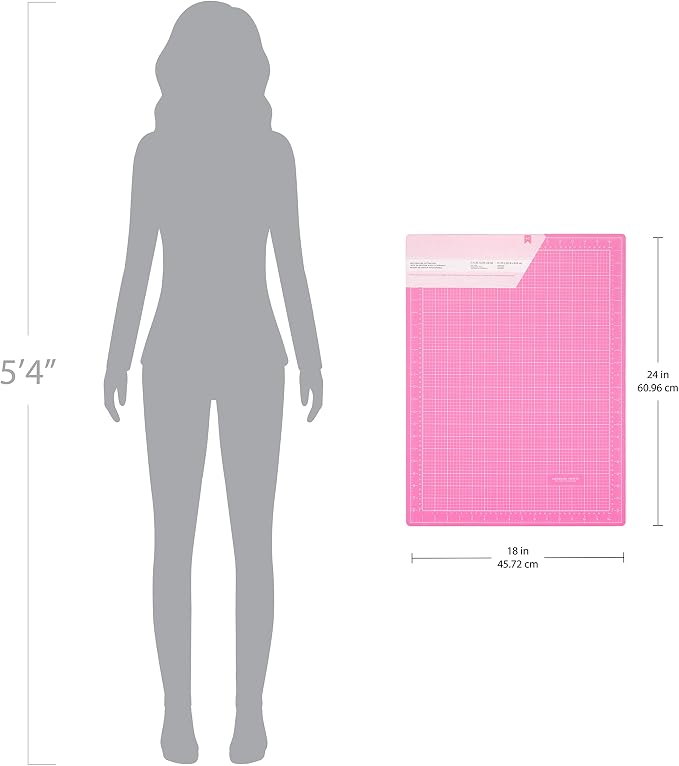 Pink Double-Sided Self-Healing Cutting Mat-18"X24"