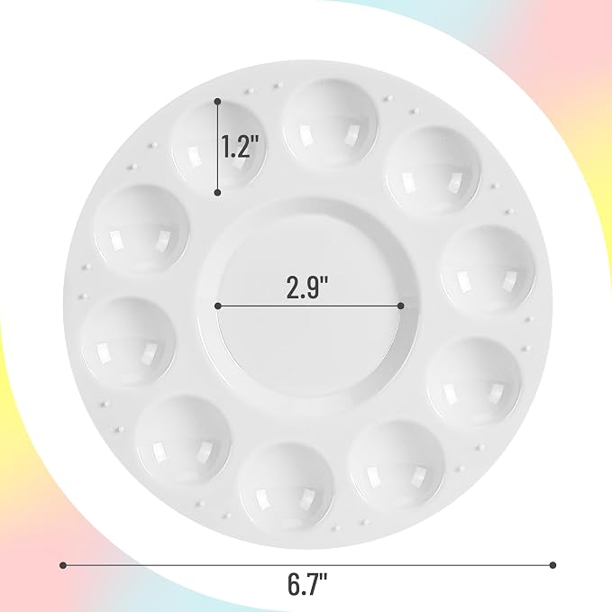 Mr. Pen- Round Paint Tray Palettes, 8 Pack | Plastic White Palettes for Students, Kids, Paint Holder, DIY Craft Class, Painting