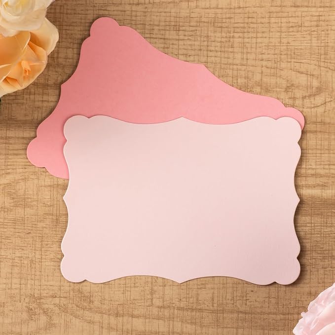 50 Pack Blank Kraft Greeting Cards, Pink, 5 Colors, 4x6IN