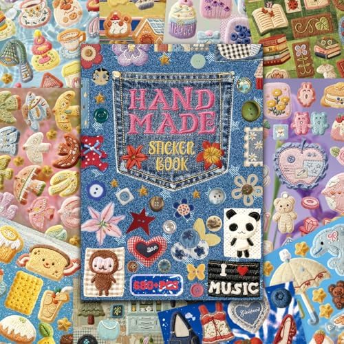 PRSTINCOL Japanese Manga Stickers Book with 30 Sheets of Deep Blue Aesthetic Die Cut Stickers for DIY Journal and Planner