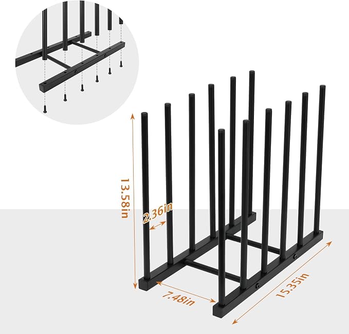 ikkle Art Storage Rack Painting Canvas Storage Rack for Display, Metal Drawing Printing Rack for Canvas Frames, Black