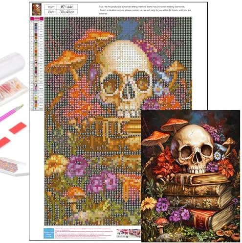 Axquilon Skull Diamond Art Kits for Adults 12x16 inch