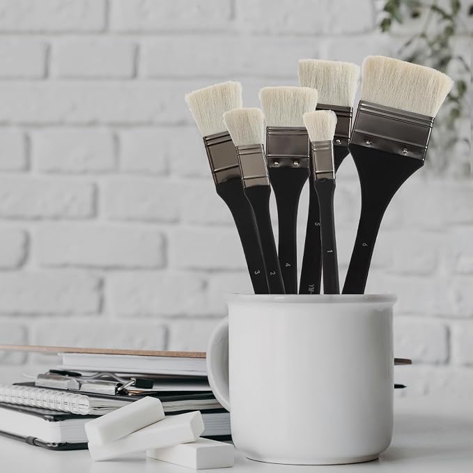 EORTA Flat Art Paint Brushes Set Assorted Size Nylon Painting Brushes