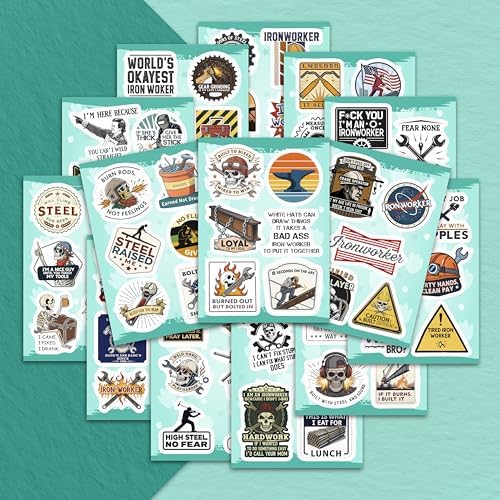 100Pcs Funny Ironworker Stickers for Hardhat, for Water Bottle - Ironworker Gifts & Party Decorations - Gift for Women & Men
