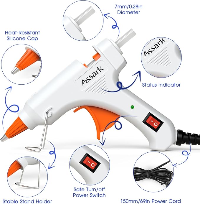 Assark 30W Mini Hot Glue Gun Kit with 30 Glue Sticks