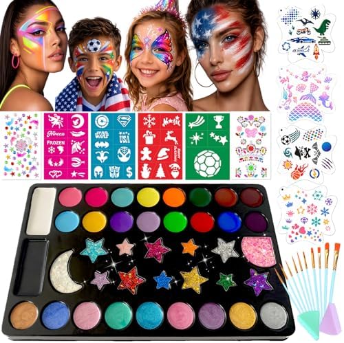 Face Paint Palette Kit 40 Colors Waterproof Oil Based Body Paint Makeup Kit