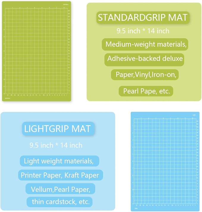 6 Pack Cutting Mats 8.5x12in Compatible Cricut Joy Xtra Reusable Sticky Grip Cricket Cut Mats (Light, Standard) for Crafts, Quilting, Sewing