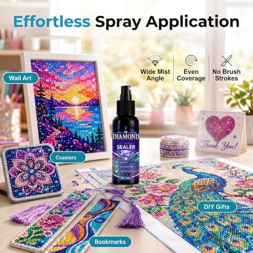 Diamond Art Sealer Spray, Crystal Art Sealer Spray, 100ml*1Pcs（3.38floz）