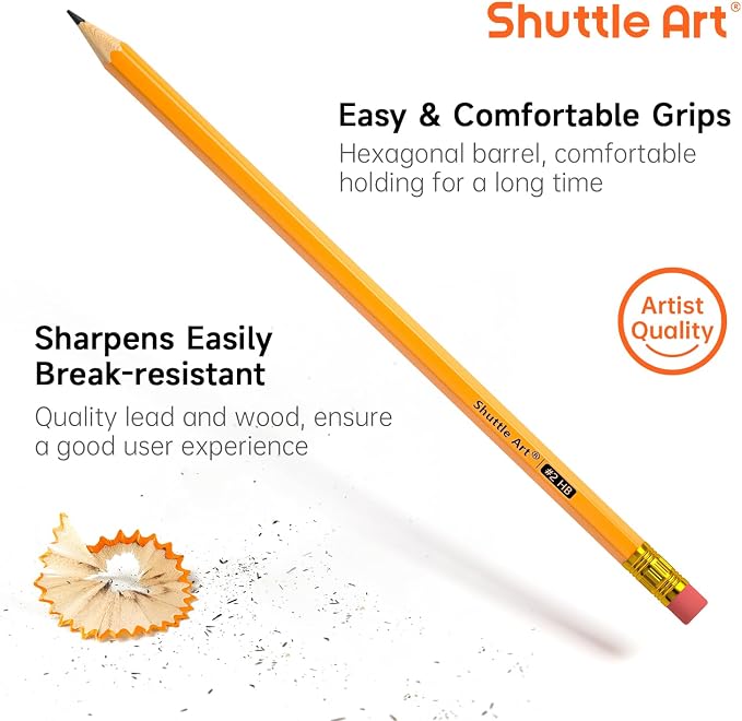Shuttle Art 800 Pack #2 HB Pencils Pre-Sharpened, Bulk Pencils with Erasers