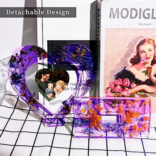 Heart Photo Frame Resin Molds Silicone, Large Ornament Picture Frame Silicone Mold for Resin Casting, DIY Epoxy Resin Floral Art Crafts Home Decoration Engagement Wedding Birthday Gifts