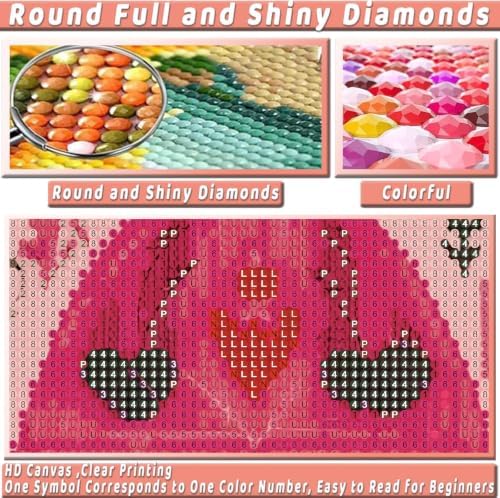 Pink Poker Diamond Art Kits for Adults Diamond Painting Kit for Beginner