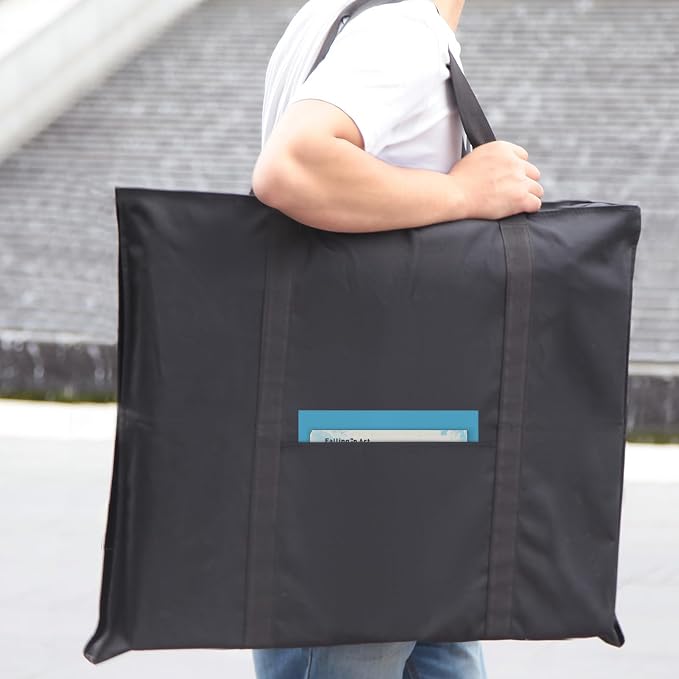 JJRING Dacron Art Portfolio Tote Bag 22'' x 28.5'' For 20'' x 26'' Black