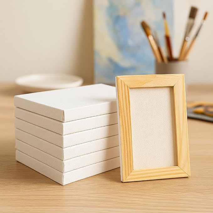 LWR CRAFTS Mini Stretched Canvas 3" X 4" Pack of 10