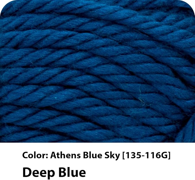 Lion Brand Yarn Hometown Yarn, Super-Bulky Yarn for Knitting, Crocheting, and Crafting, 1 Pack, Athens Blue Sky | Super Bulky Acrylic Fiber for Warm Crochet Blankets, Knit Winter Hats, Chunky Cardigans, Soft Scarves, Weaving