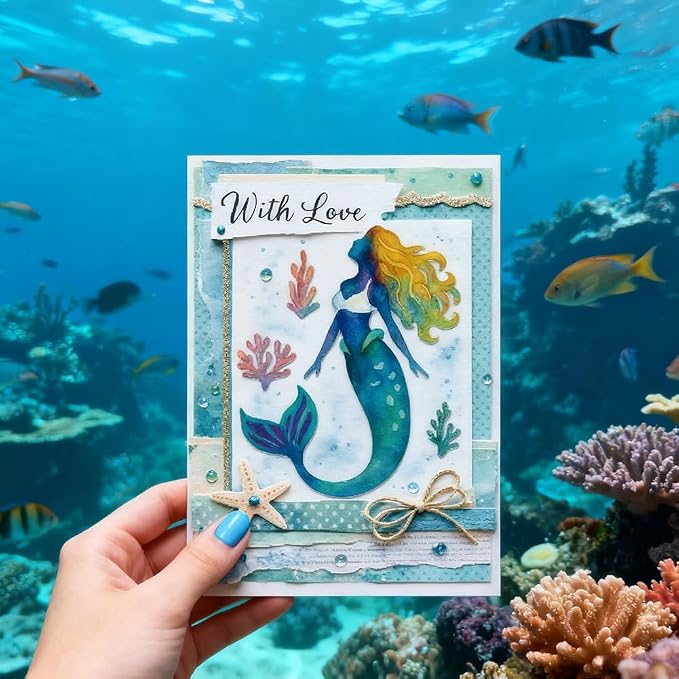 UNICRAFTALE 22Pcs Ocean Mermaid Cutting Dies for Summer DIY Crafts