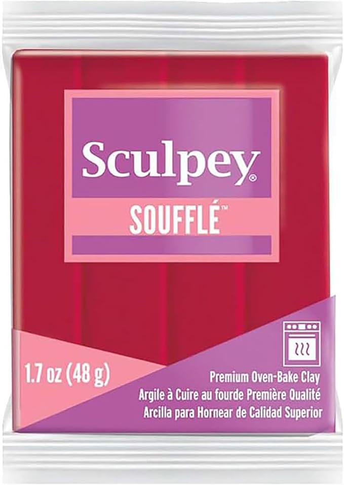 Soufflé Sculpey 5X 1.7oz Cherry Pie Red Polymer Oven Bake Clay
