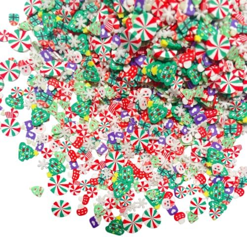 100G Polymer Clay Sprinkles for Crafts, 3D Fimo Assorted Slices Embellishments for DIY Crafts Nail Art Lip Gloss Supplies Cellphone Decoration Accessories (White)
