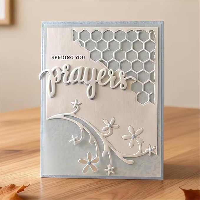Scrapbooking Die-Cuts, Happy Birthday Ballon Metal Cutting Dies for Card Making, Paper Craft Punch Template, Background Embossing Stencils, DIY Album Décor(Honeycomb Vines-10.7x10.2cm)