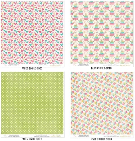 Die Cuts & Paper Set - Party Time - By Miss Kate Cuttables - 16 Sheets of 12"x12" Premium Specialty Paper & OVER 60 Coordinating Die Cuts - Exclusive Original Matching SET