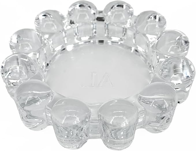 Alice Lane Home Collection Original Clear Glass Small Bubble Candle Dish | Votive and Candle Plate, Diffuser Base, Wax Catcher, Decorative Tray, Jewelry Catchall, Decorative Tabletop Accent