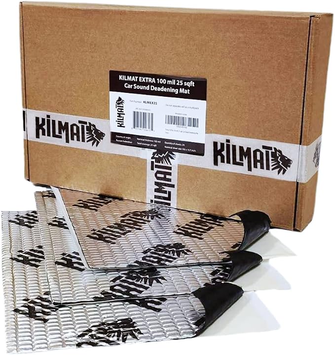 KILMAT Extra 100 mil 25 sqft Car Sound Deadening Mat, Butyl Automotive Sound Deadener, Audio Noise Insulation and dampening