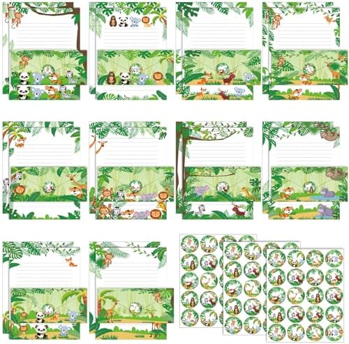 Taobary 160 Pack Stationery Paper Set,safari Animal,8.5 X 11 Inch
