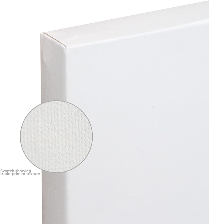 Creative Mark The Edge Deluxe Cotton Stretched Canvas for Painting, 9x12, 6-Pack, 14oz. Primed Weight, Universal Archival Priming, Medium Tooth, Artwork Canvas for Painters of All Levels