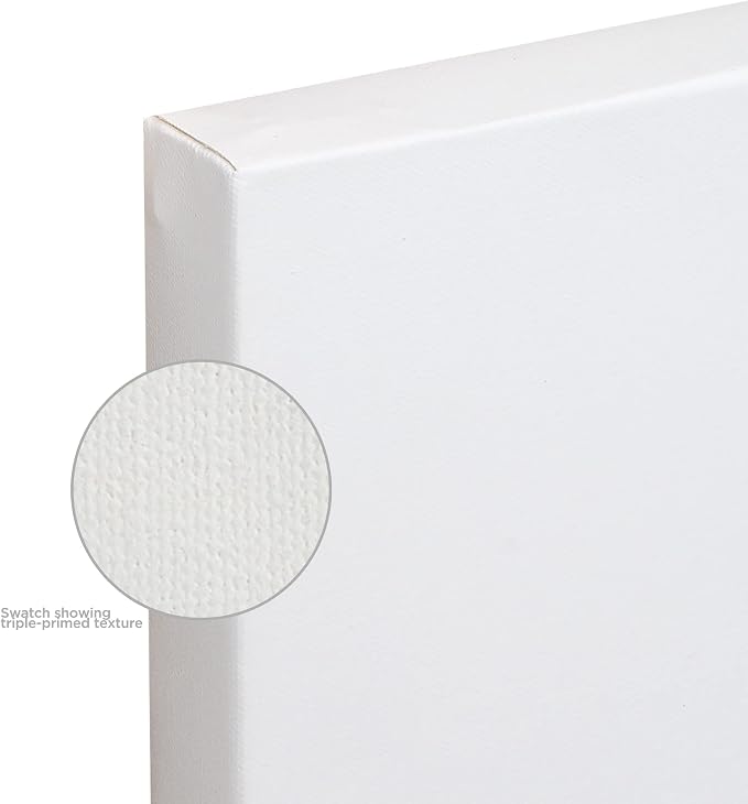 Creative Mark The Edge Deluxe Cotton Stretched Canvas for Painting, 30x40, 6-Pack, 14oz. Primed Weight, Universal Archival Priming, Medium Tooth, Artwork Canvas for Painters of All Levels