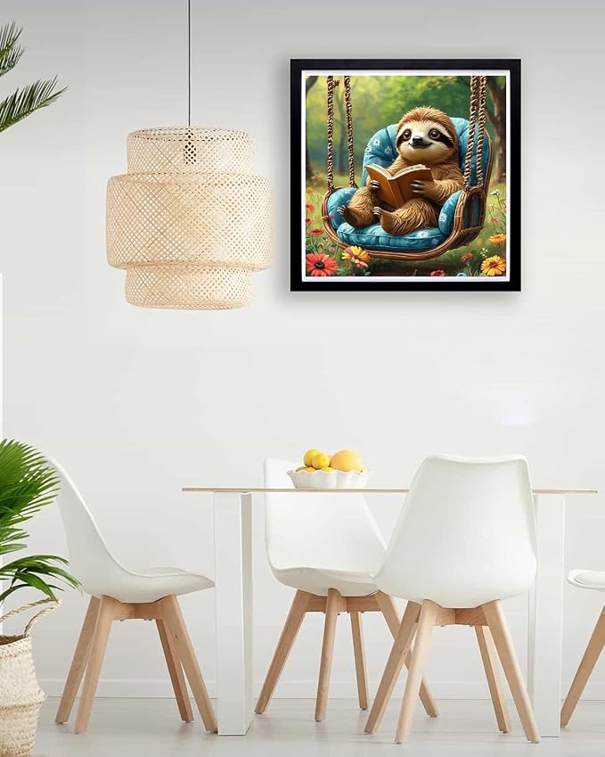 TCDZMYGS Paint by Numbers Kit for Adults Beginner-Sloth,10x10 inch | Paint by Number for Beginner,Adult Paint by Number,HD Color Canvas,DIY Tool Kits,Stress Relief Craft,Great Gift,With Frame