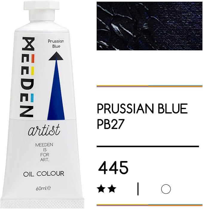 MEEDEN Artist Grade Oil Paint: Prussian Blue - 60ml/2oz Tube | Professional Art Paints and Supplies for Canvas Painting