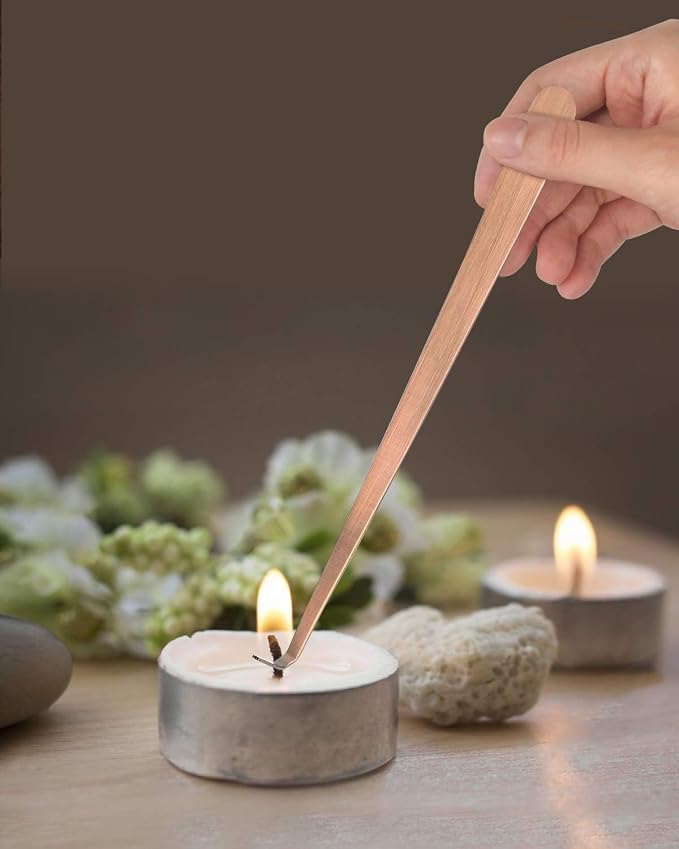 RONXS 3 in 1 Candle Wick Trimmer Set, Snuffer, Dipper, Cutter, Copper | Candle Care Accessory Kit, Stainless Steel, Trims Wick, Puts out Flame and Dips, Gift Box for Candle Lovers Home Decoration