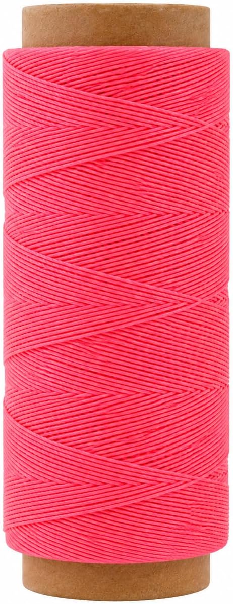 Mandala Crafts 200M 0.45mm Hot Pink Round Waxed Thread for Leather Sewing