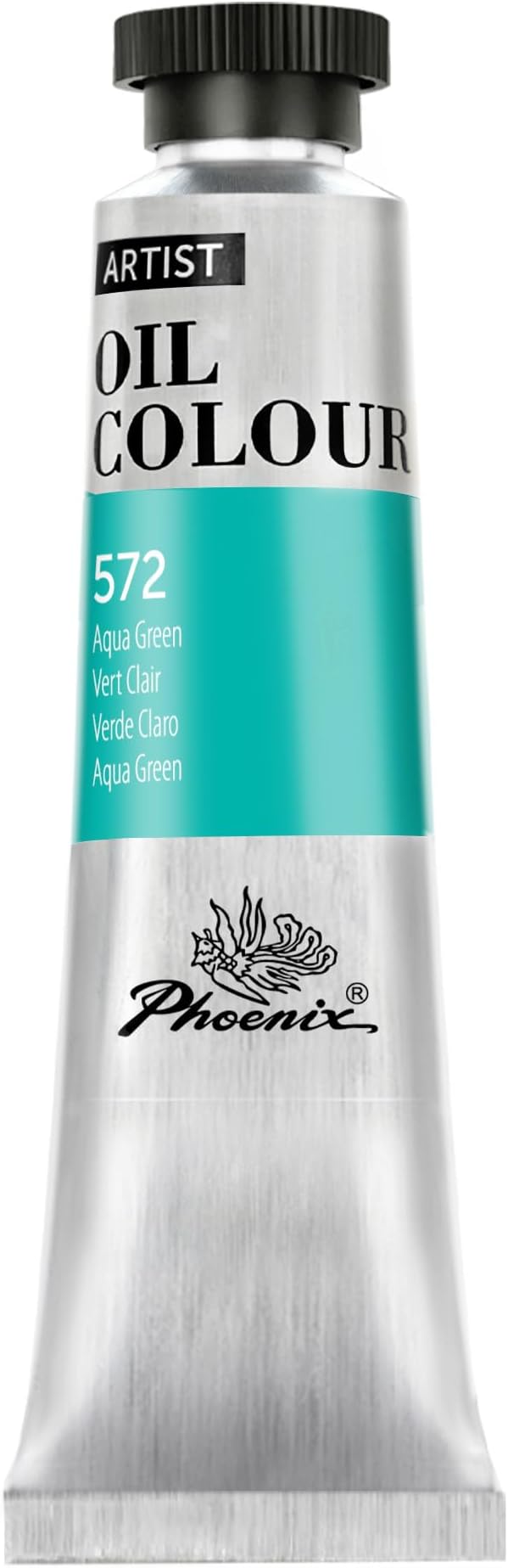 PHOENIX Aqua Green Oil Paint - 40ml / 1.35 Fl oz. Single Tube - Artist Quality Oil Based Paint for Professionals