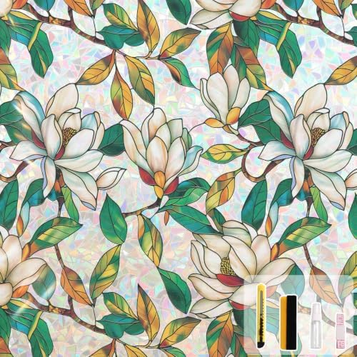 Kromapolis Window Privacy Film, Stained Glass Sticker, 23.6" x 157.4"