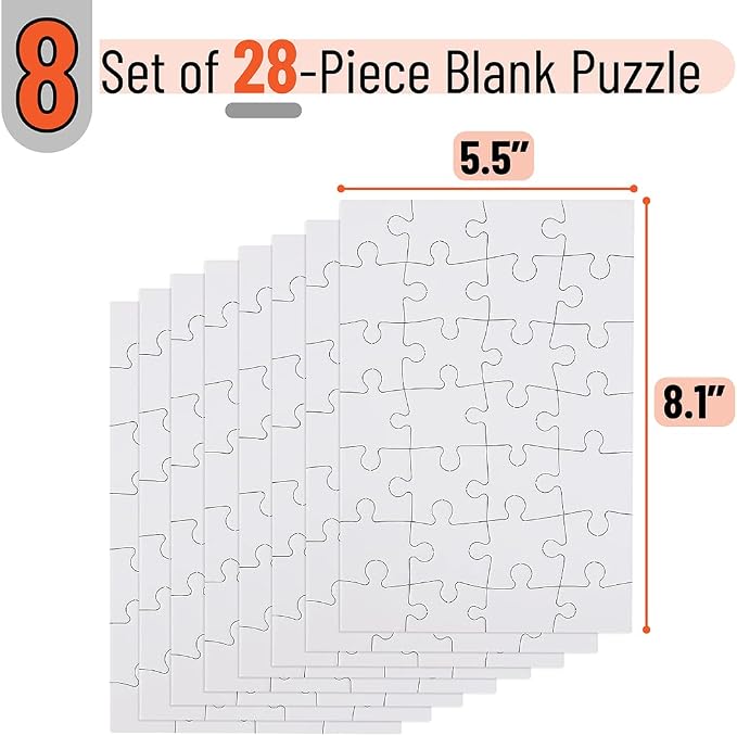 Mr. Pen- Blank Puzzle, 32 Pack, 28 Pieces/Pack, 5.5" x 8.1"