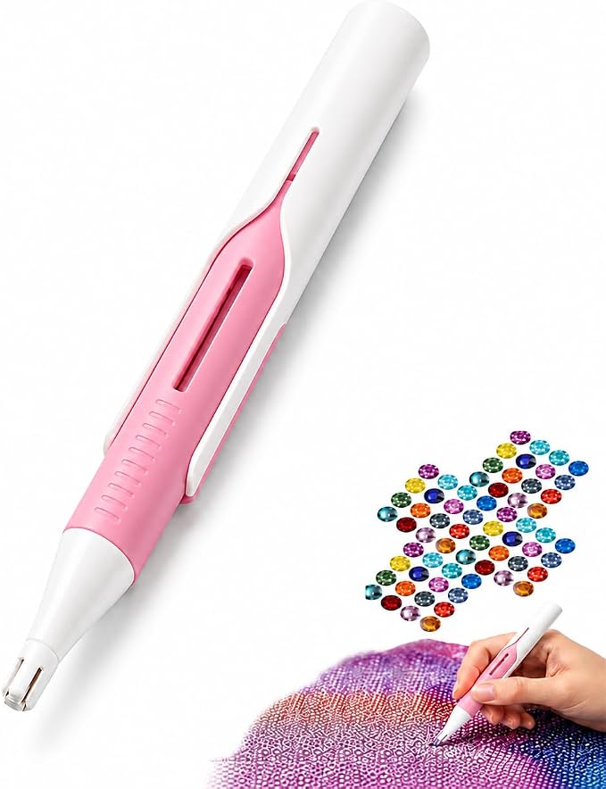 2026 New Automatic Diamond Painting Bead Dispenser for 2.8mm Round Drills (Pink)