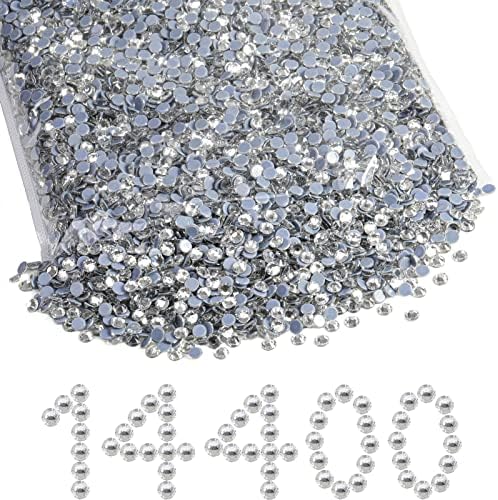 Beadsland Hotfix Rhinestones Bulk, Crystal, SS6, 14400pcs