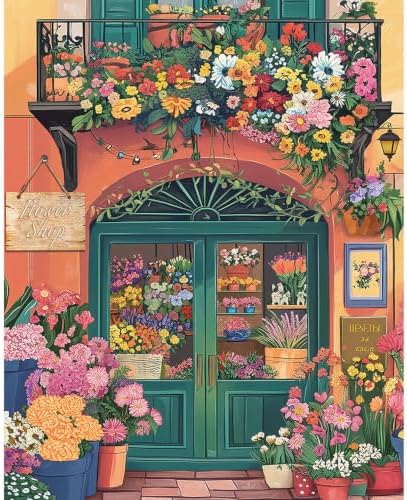 Flower Paint by Numbers Kit for Adults, DIY Oil Painting Canvas 16x20inch