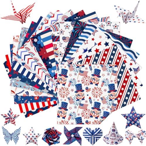Harloon 500 Sheets Christmas Patriotism Origami Paper,20 Styles 6x6Inch