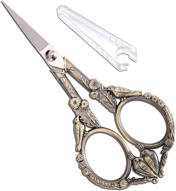 YOUGUOM Small Sewing Scissors, All Purpose Little Shears | Sharp Tip for Craft, Embroidery, Needlework, Artwork, Cross Stitch, Thread, Yarn, Detail Paper Cutting, 4.6in, Mini Bird