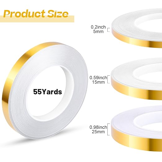 Zonon Spark Gold Washi Tape for Wall Decor Self Adhesive 5/10/15mm