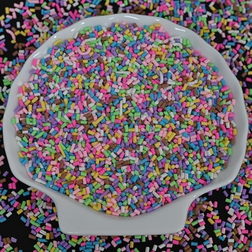 LIKETURE Fake Sprinkles 110G Non-edible Polymer Clay Sprinkles Fake Candy Sprinkles Slime Sprinkles Faux Sprinkles for Resin Slime Add Ins Plastic Sprinkle Nail Art Shaker Card Filler (Light Blue)