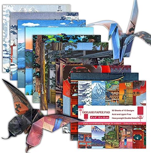 Origami Paper 6x6" Double Sided 50 Sheets 10 Colors Origami Kit,Craft Paper